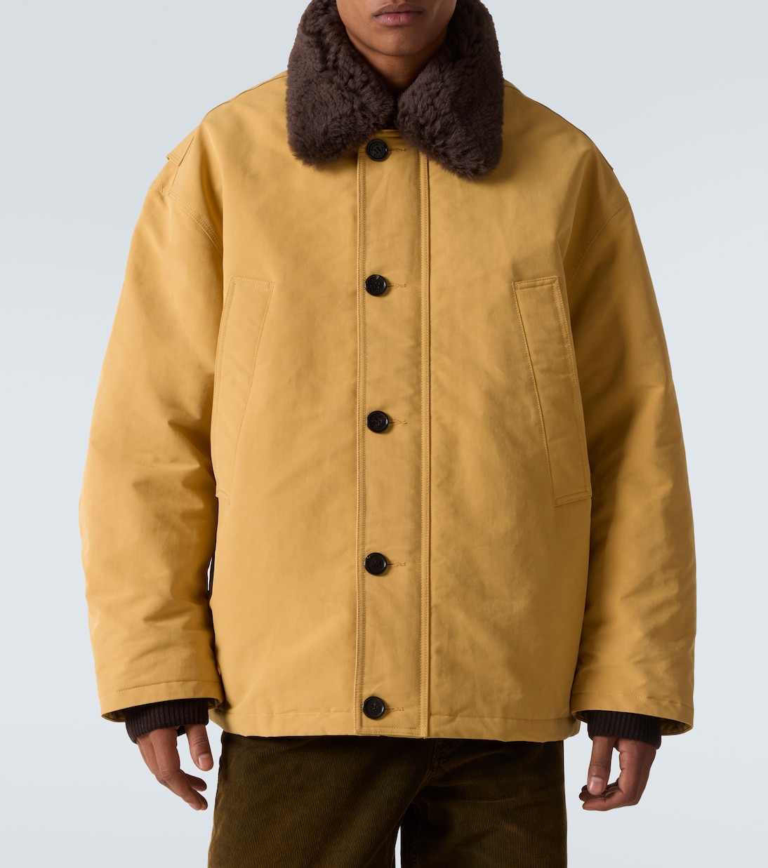 Padded shearling-trimmed jacket | Acne Studios