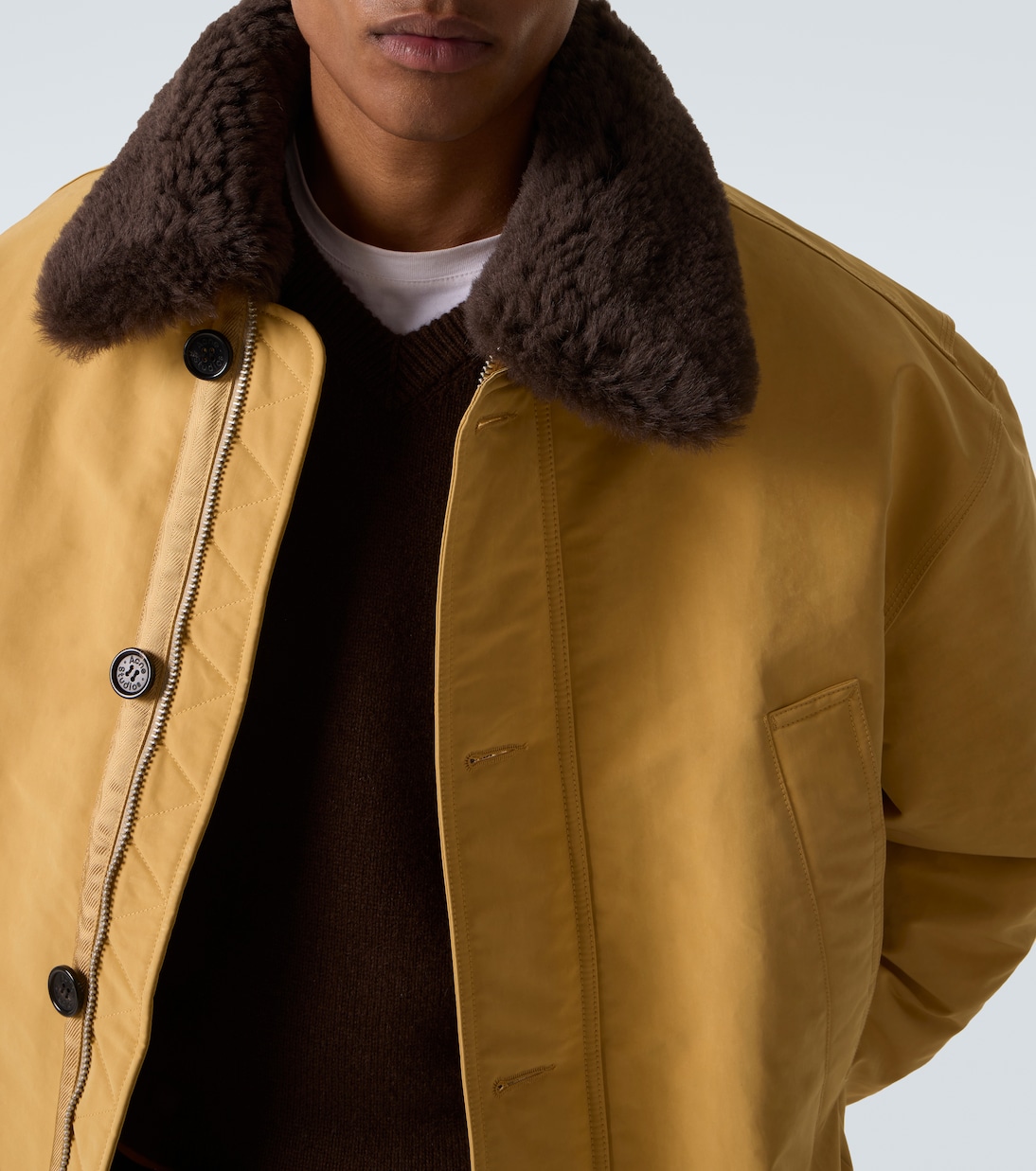 Padded shearling-trimmed jacket | Acne Studios