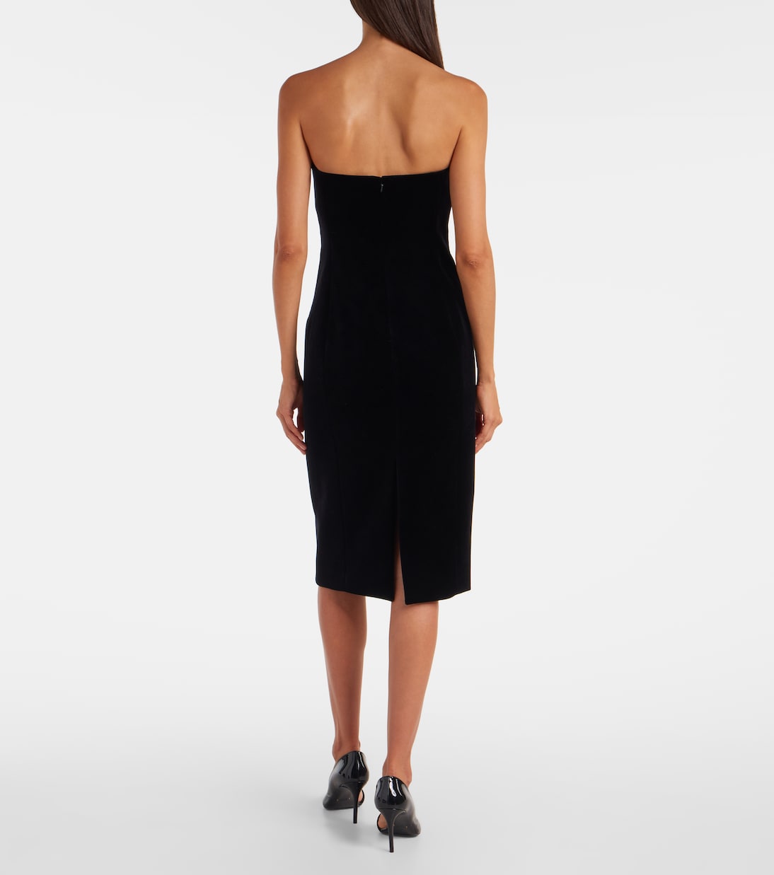 One-Shoulder-Midikleid Sato aus Samt | Khaite