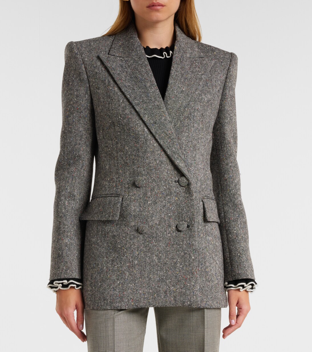 Double-breasted wool-blend blazer | Valentino