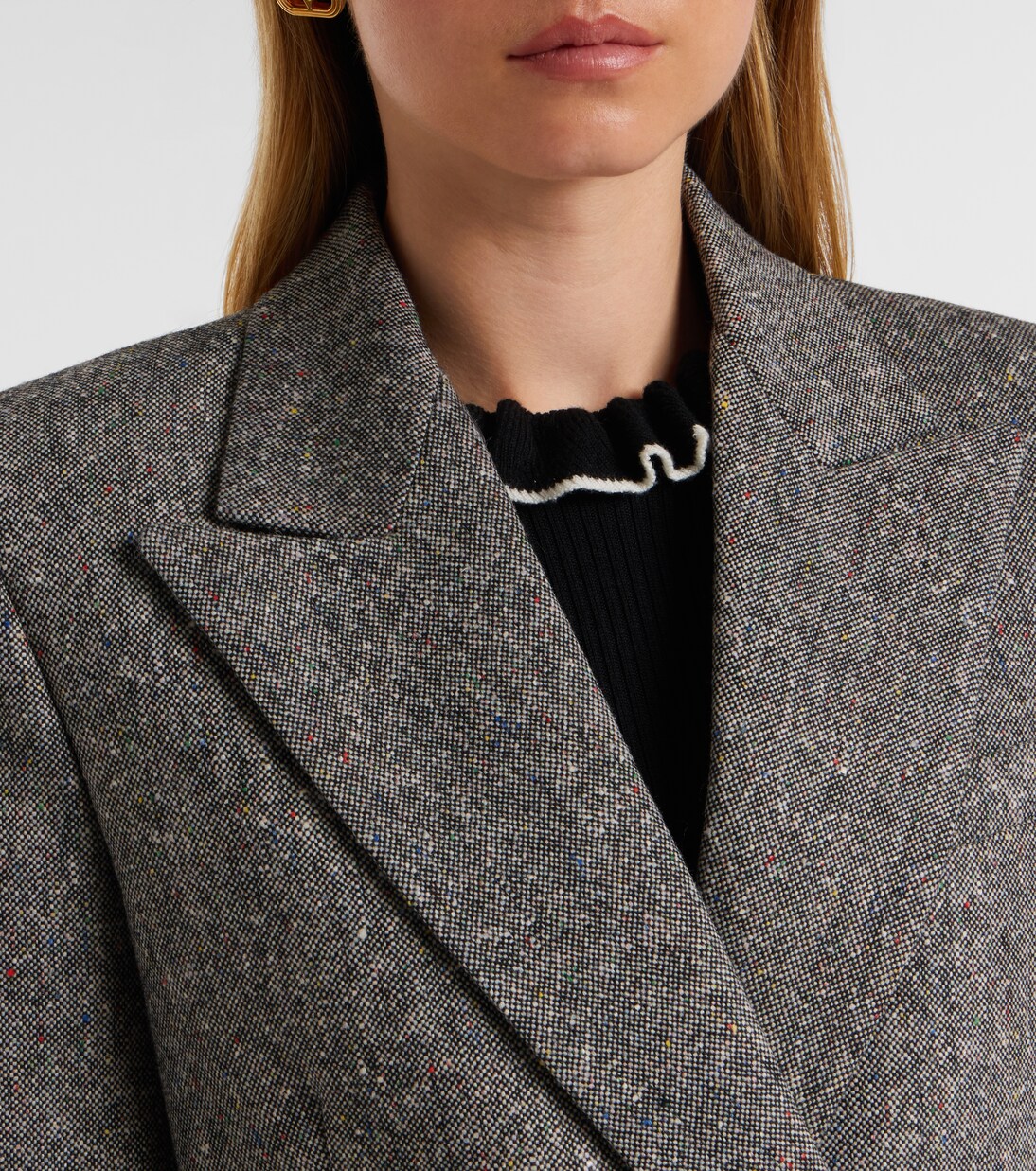 Double-breasted wool-blend blazer | Valentino