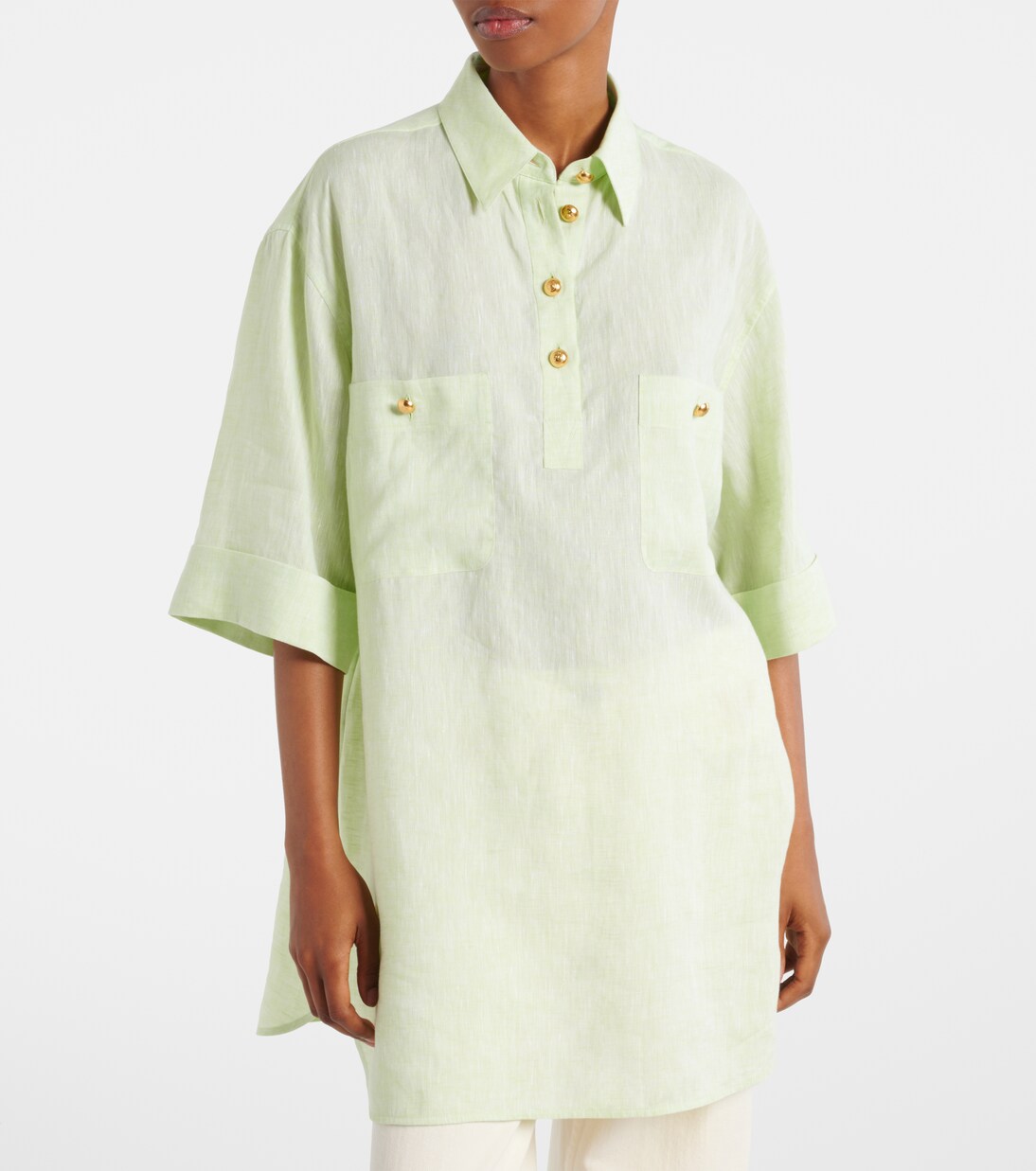 Oversized linen polo shirt | Valentino