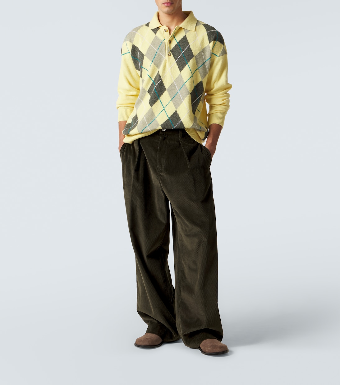 Argyle wool polo sweater | JW Anderson