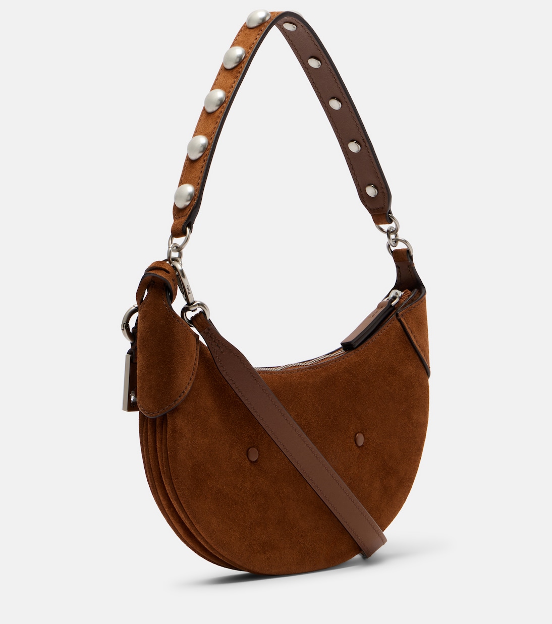 Polo ID Mini studded suede shoulder bag | Polo Ralph Lauren