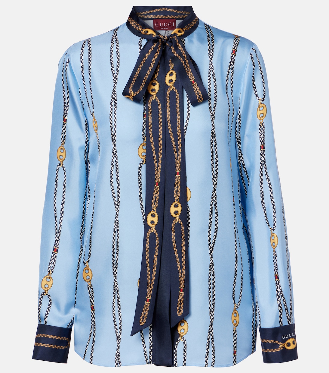Camisa de sarga de seda estampada | Gucci