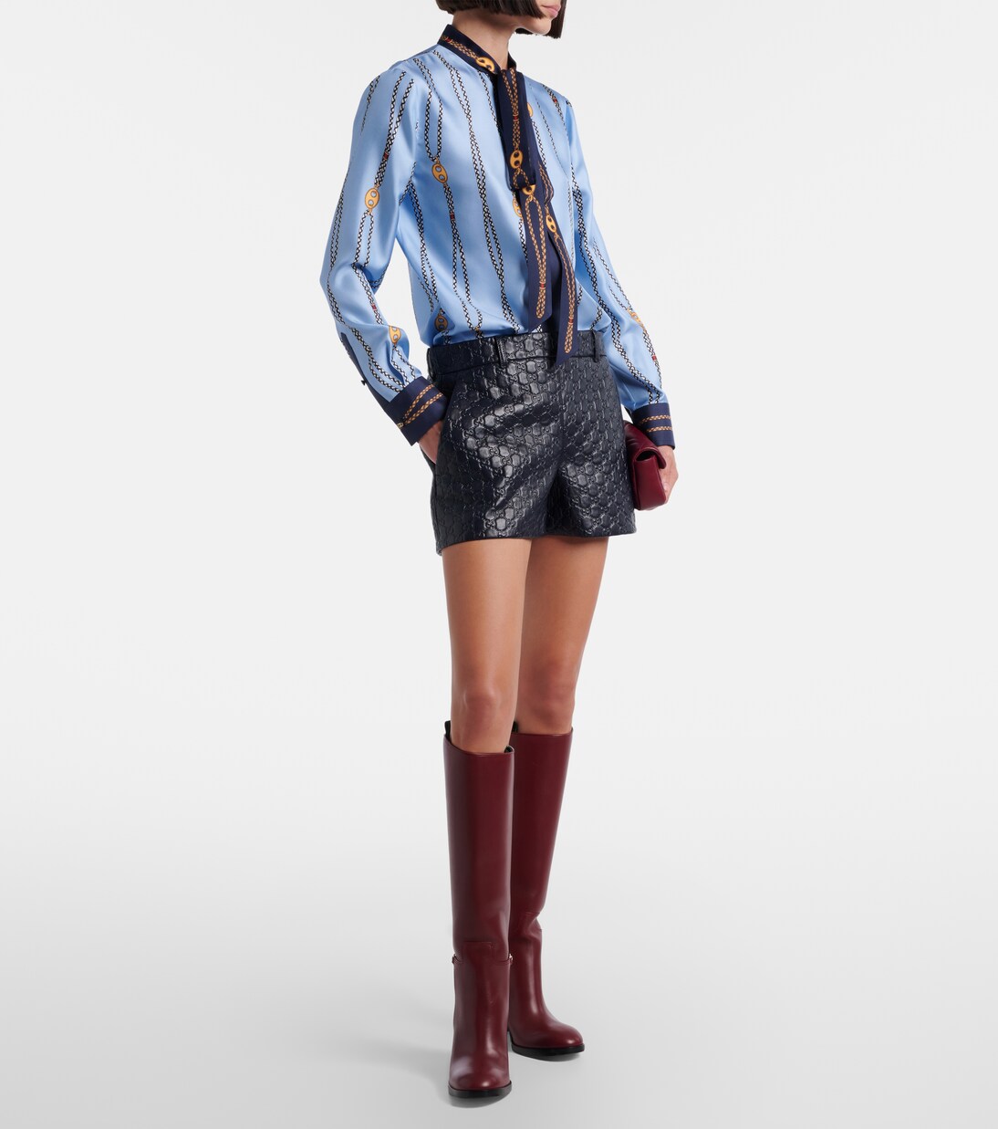 Camisa de sarga de seda estampada | Gucci