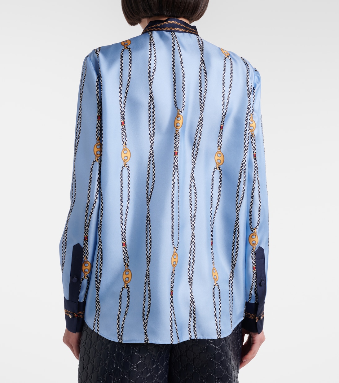 Camisa de sarga de seda estampada | Gucci