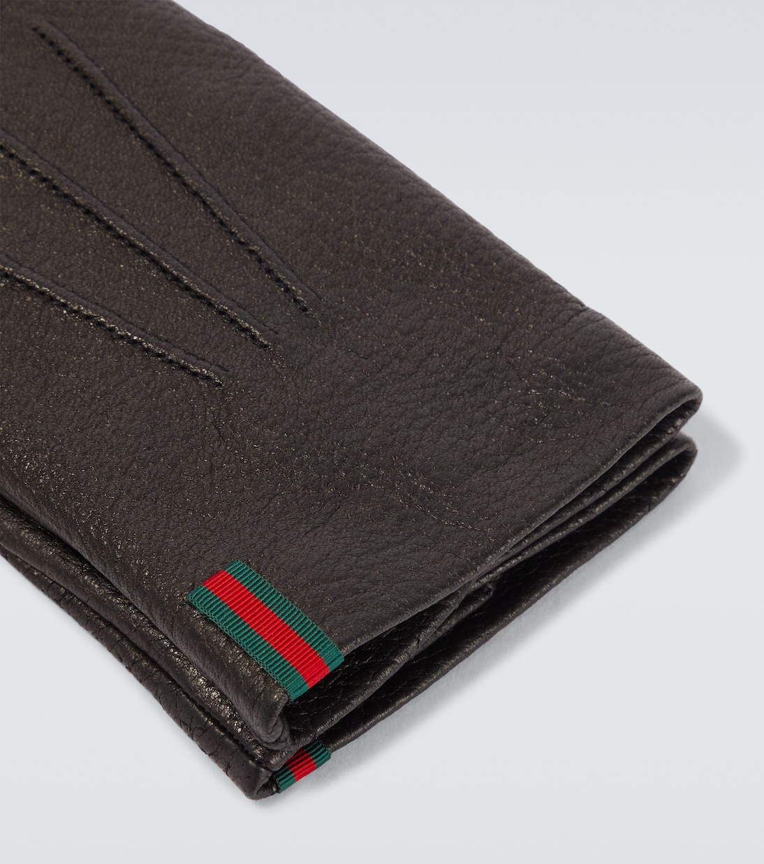 Web Stripe leather gloves | Gucci