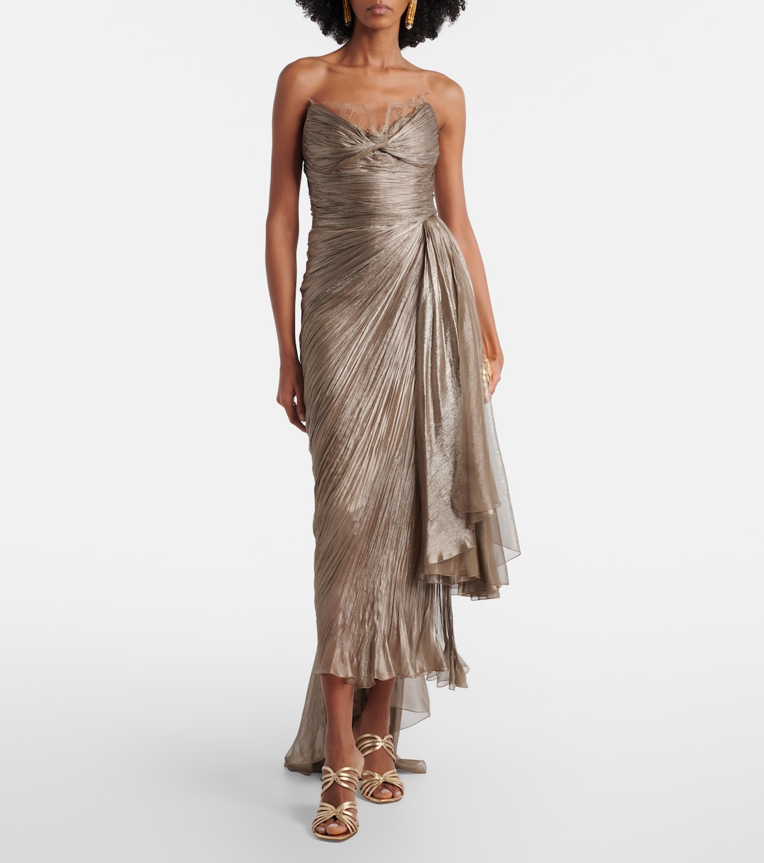 Jolie lace-trimmed silk bustier dress | Maria Lucia Hohan