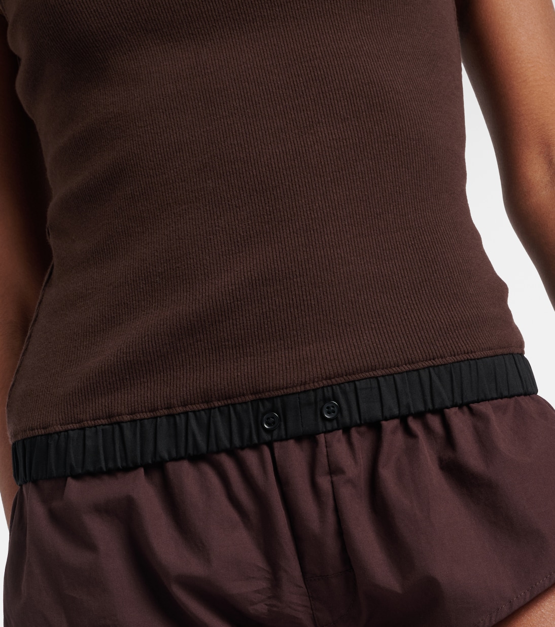 Lounge ribbed-knit cotton-blend tank top | Entire Studios