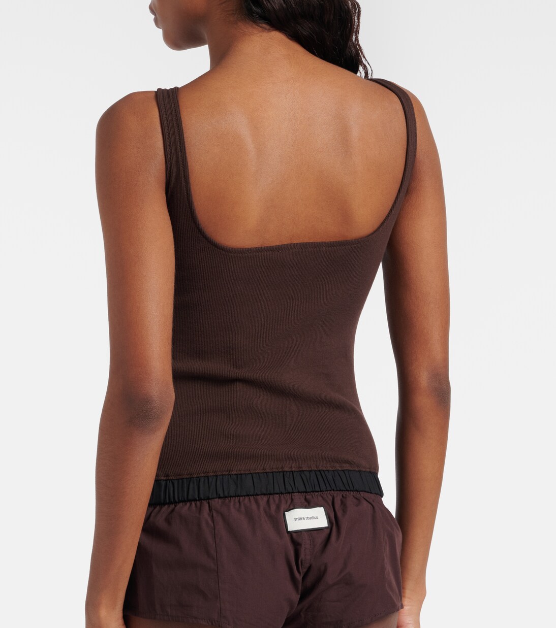 Lounge ribbed-knit cotton-blend tank top | Entire Studios