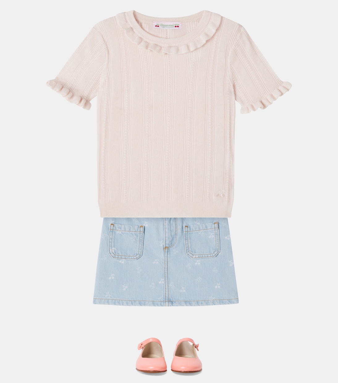 Jupe Tison en denim à motif | Bonpoint