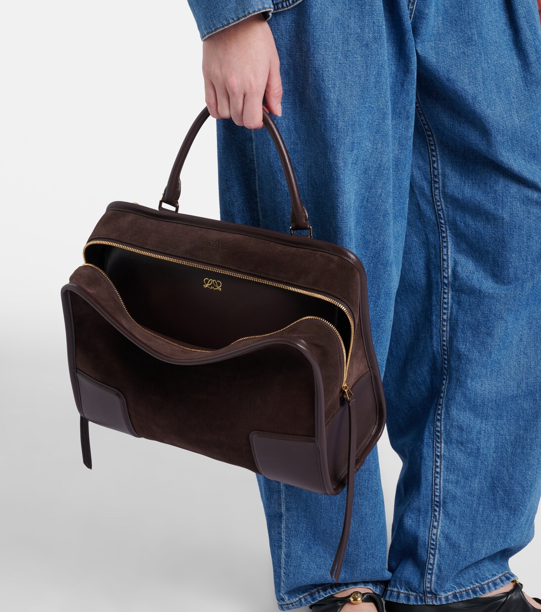 Amazona Large suede top-handle bag | Loewe