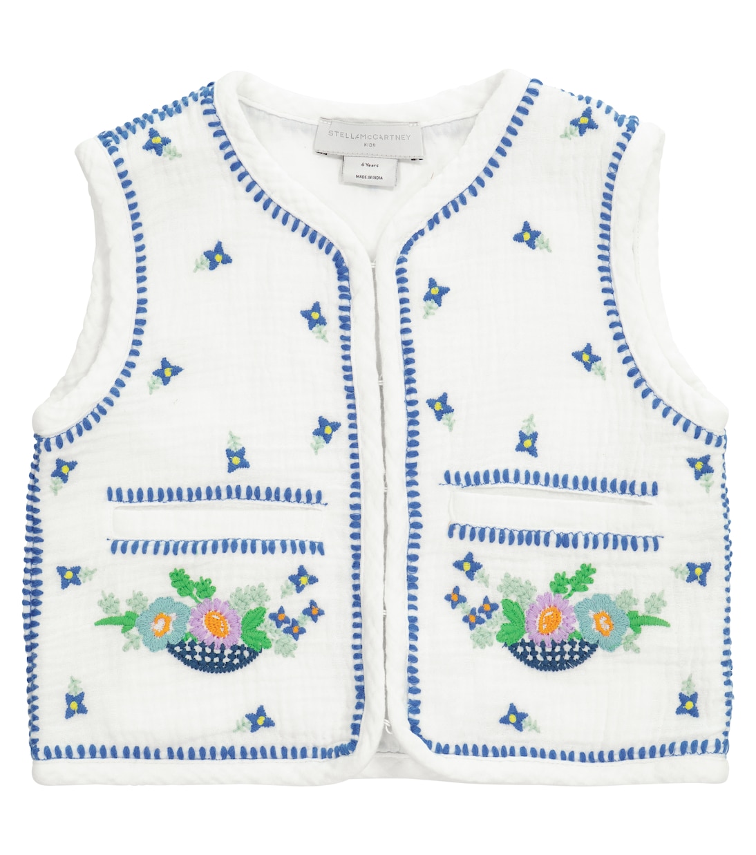 Chaleco de algodón bordado | Stella McCartney Kids