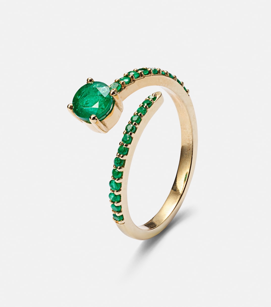 Bague Grass Seed en or 18 ct et émeraudes | Ileana Makri