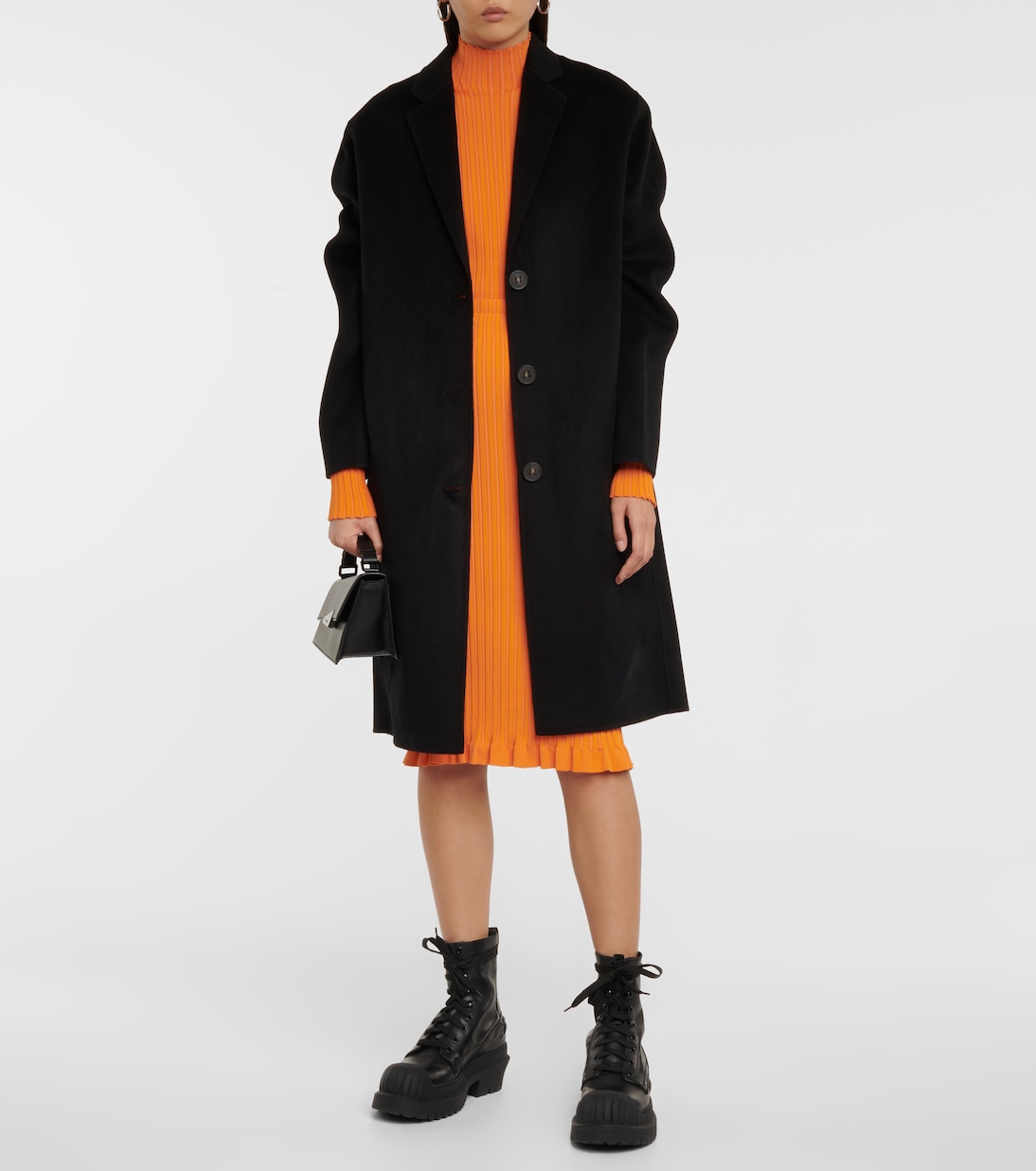Gonna midi in misto cotone a coste | Acne Studios