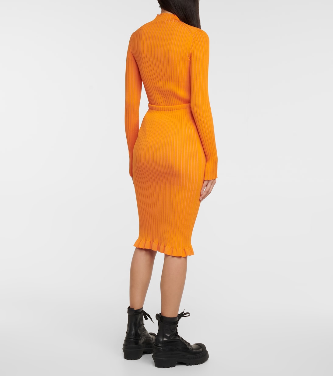 Gonna midi in misto cotone a coste | Acne Studios