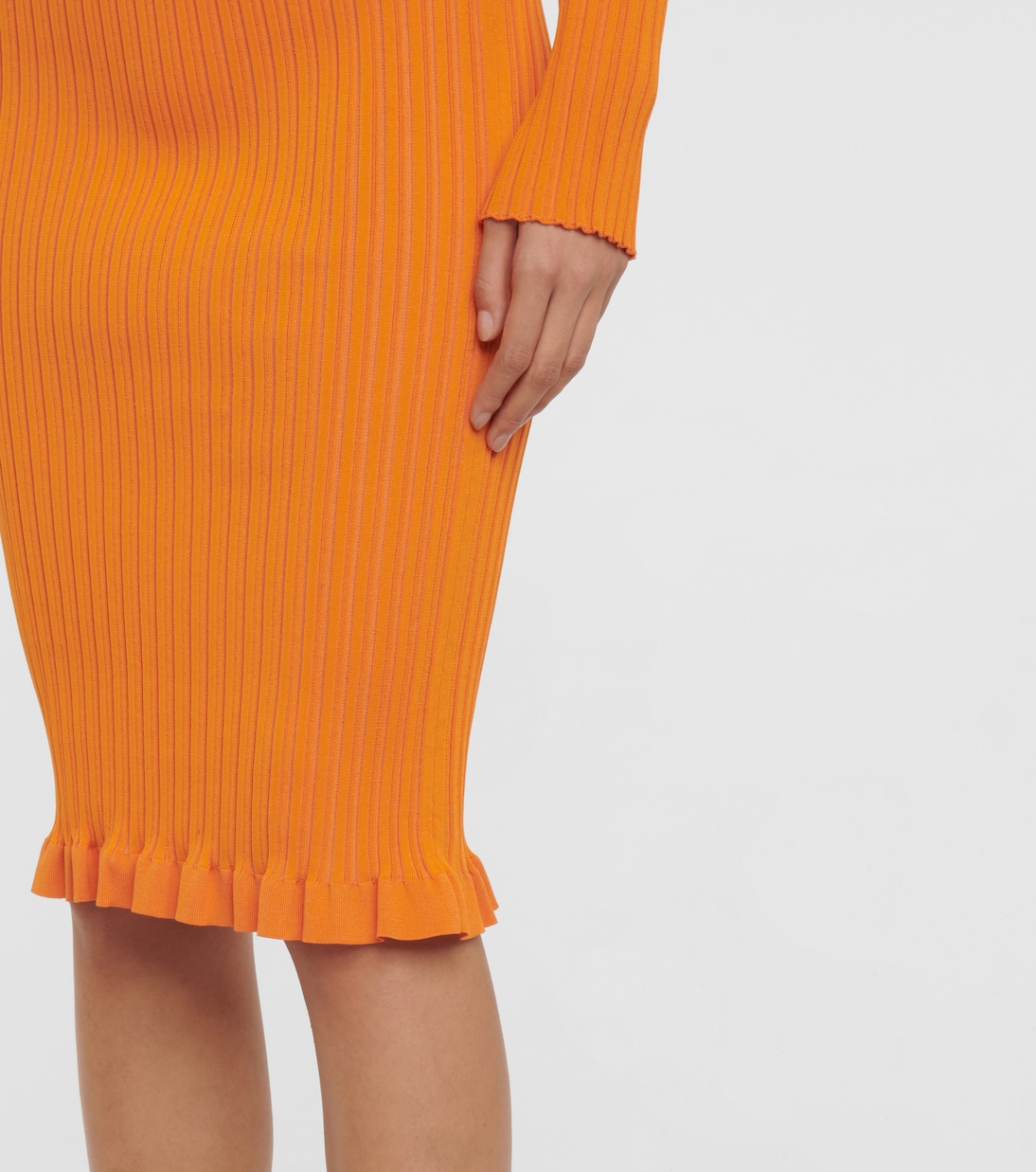 Gonna midi in misto cotone a coste | Acne Studios