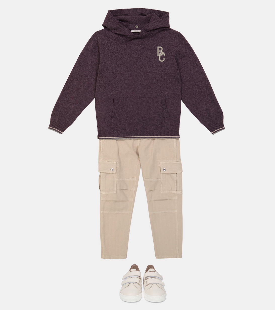 Felpa in lana, cashmere e seta con cappuccio | Brunello Cucinelli Kids