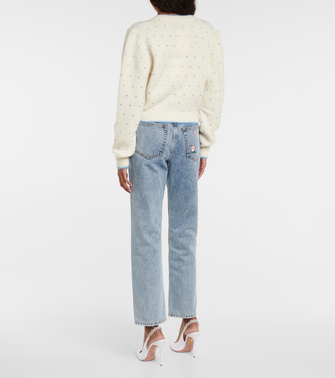 Jacquard alpaca wool-blend cardigan | Alessandra Rich