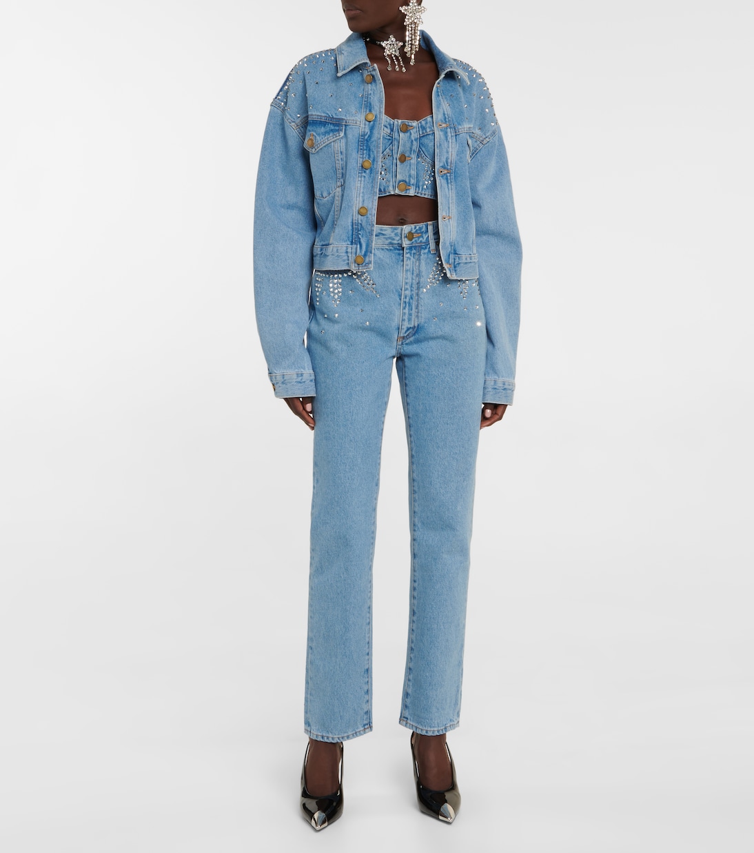 Verzierte Cropped-Jeansjacke | Alessandra Rich