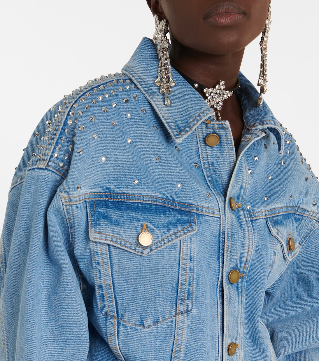 Verzierte Cropped-Jeansjacke | Alessandra Rich