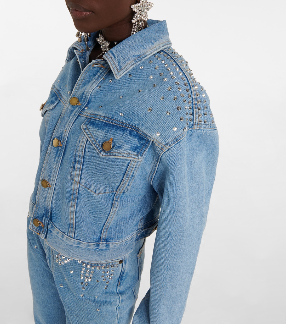 Verzierte Cropped-Jeansjacke | Alessandra Rich