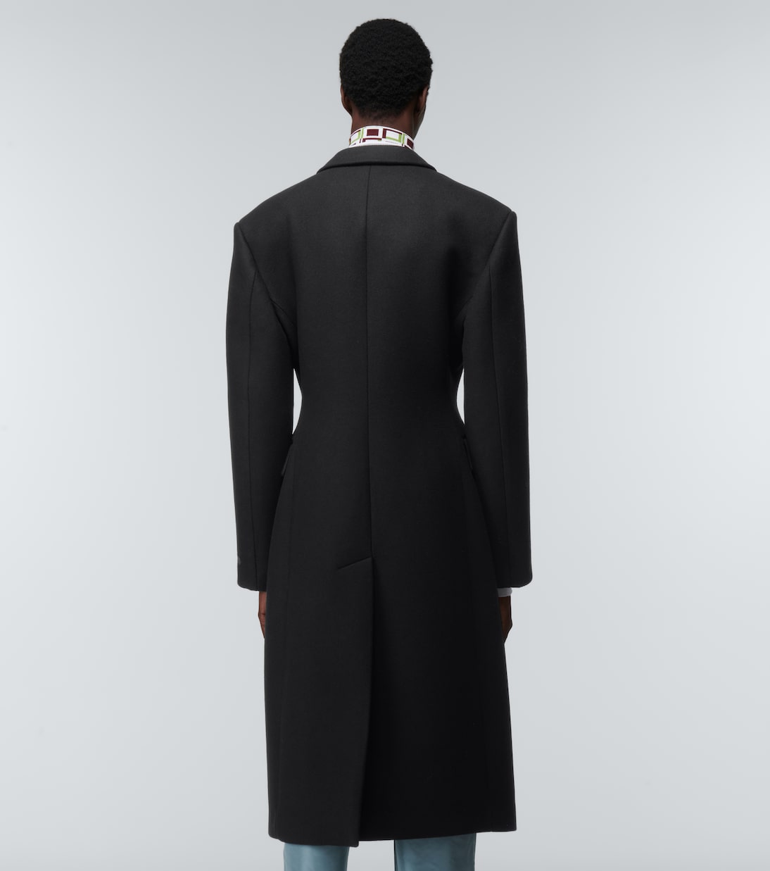 Double-breasted virgin wool overcoat | Prada