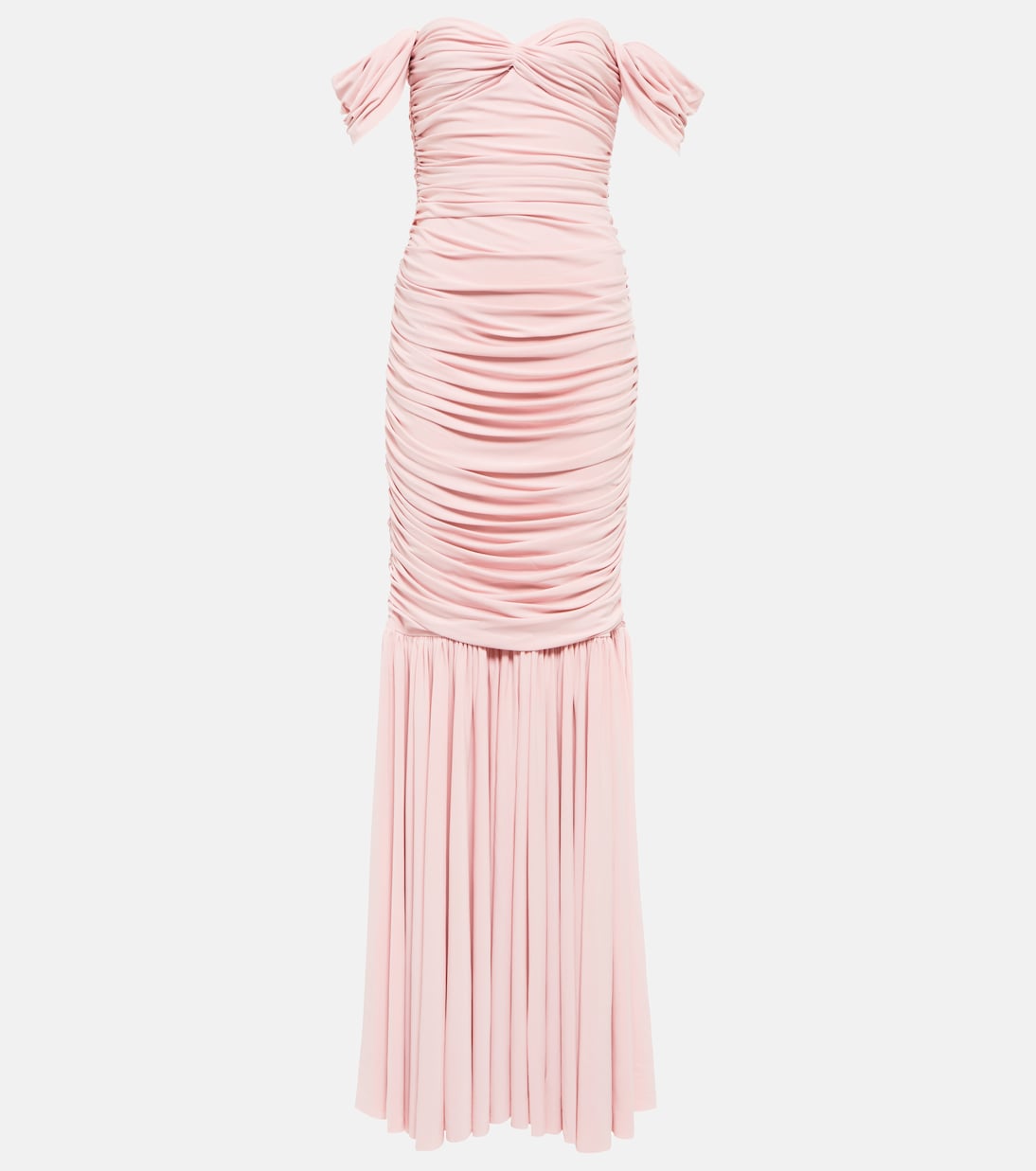 Diana ruched off-shoulder maxi dress | Norma Kamali