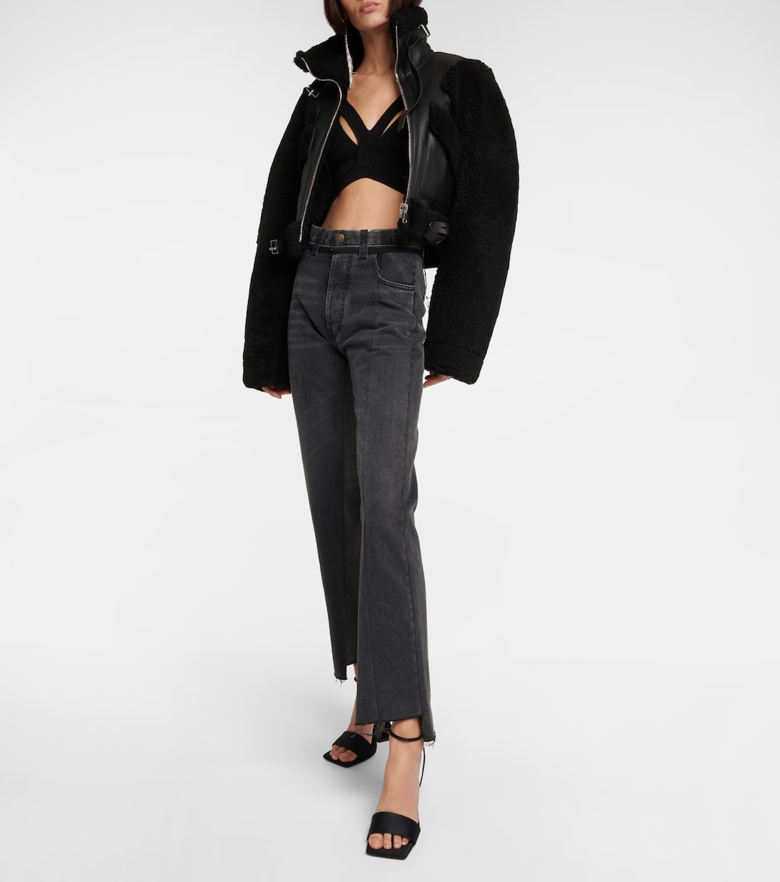 Lederjacke mit Shearling | Dion Lee