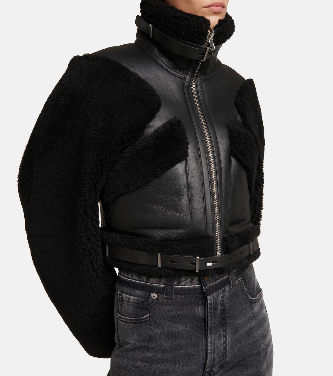 Lederjacke mit Shearling | Dion Lee