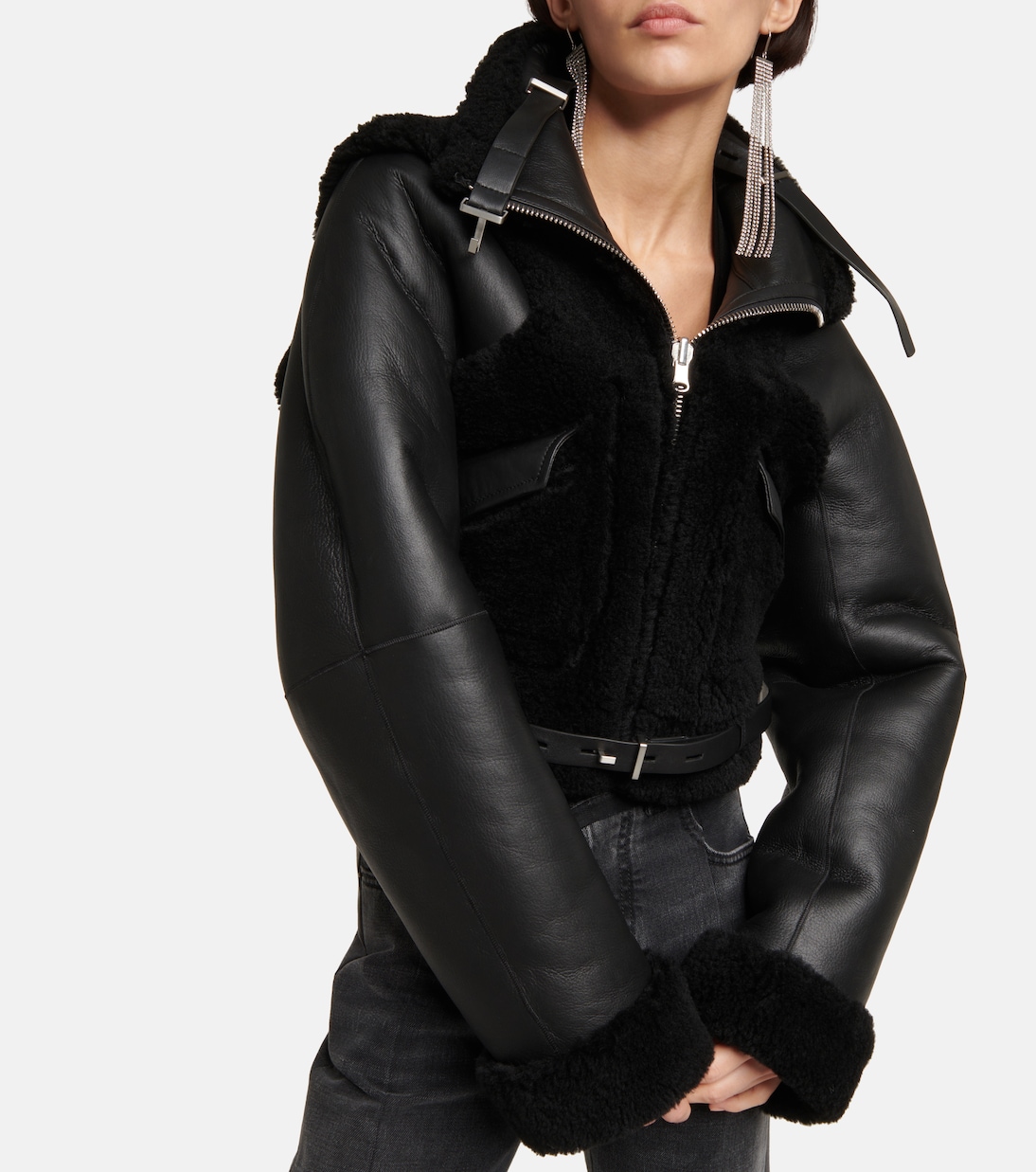 Lederjacke mit Shearling | Dion Lee