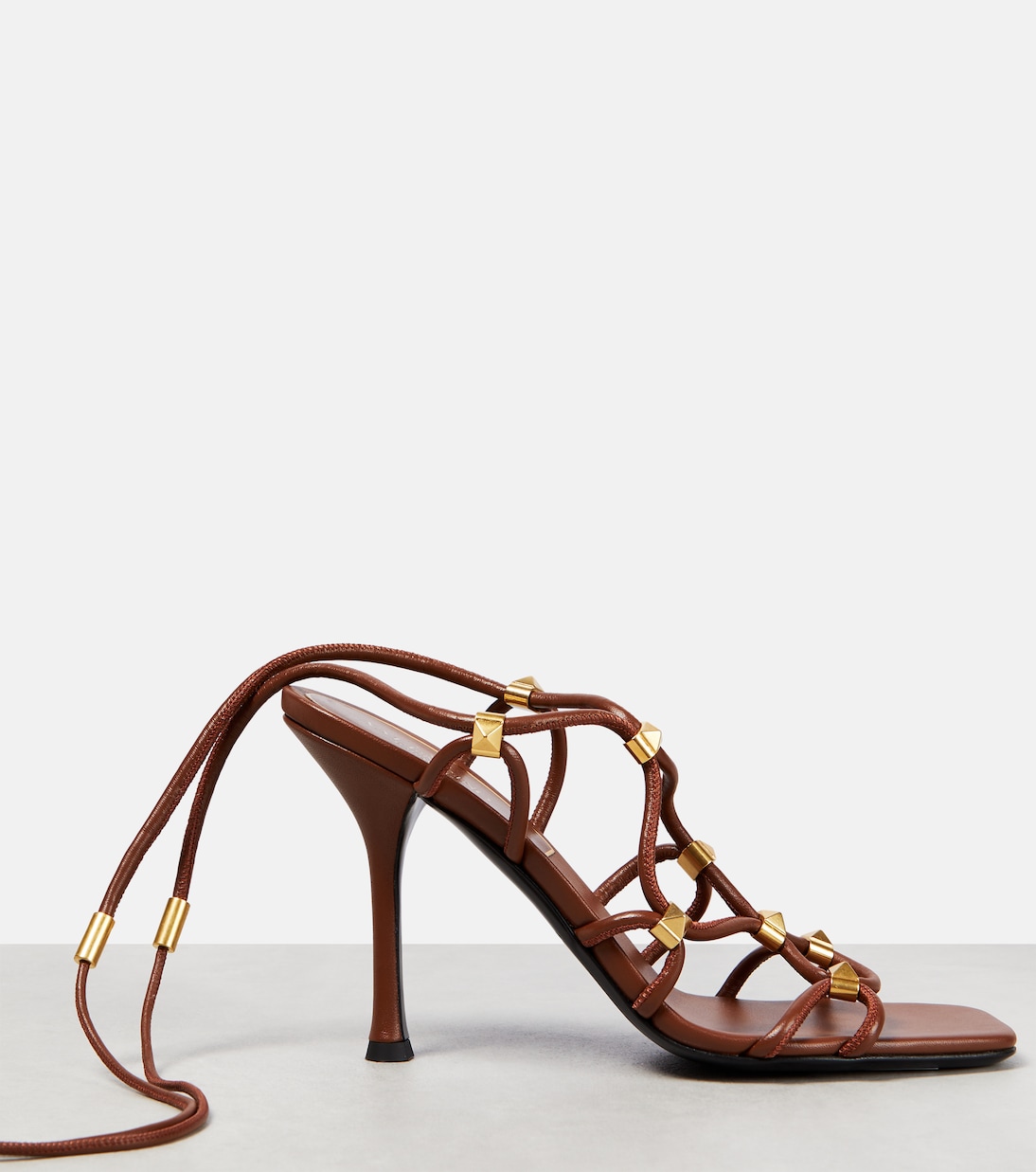 Sandalen Rockstud Net aus Leder | Valentino Garavani