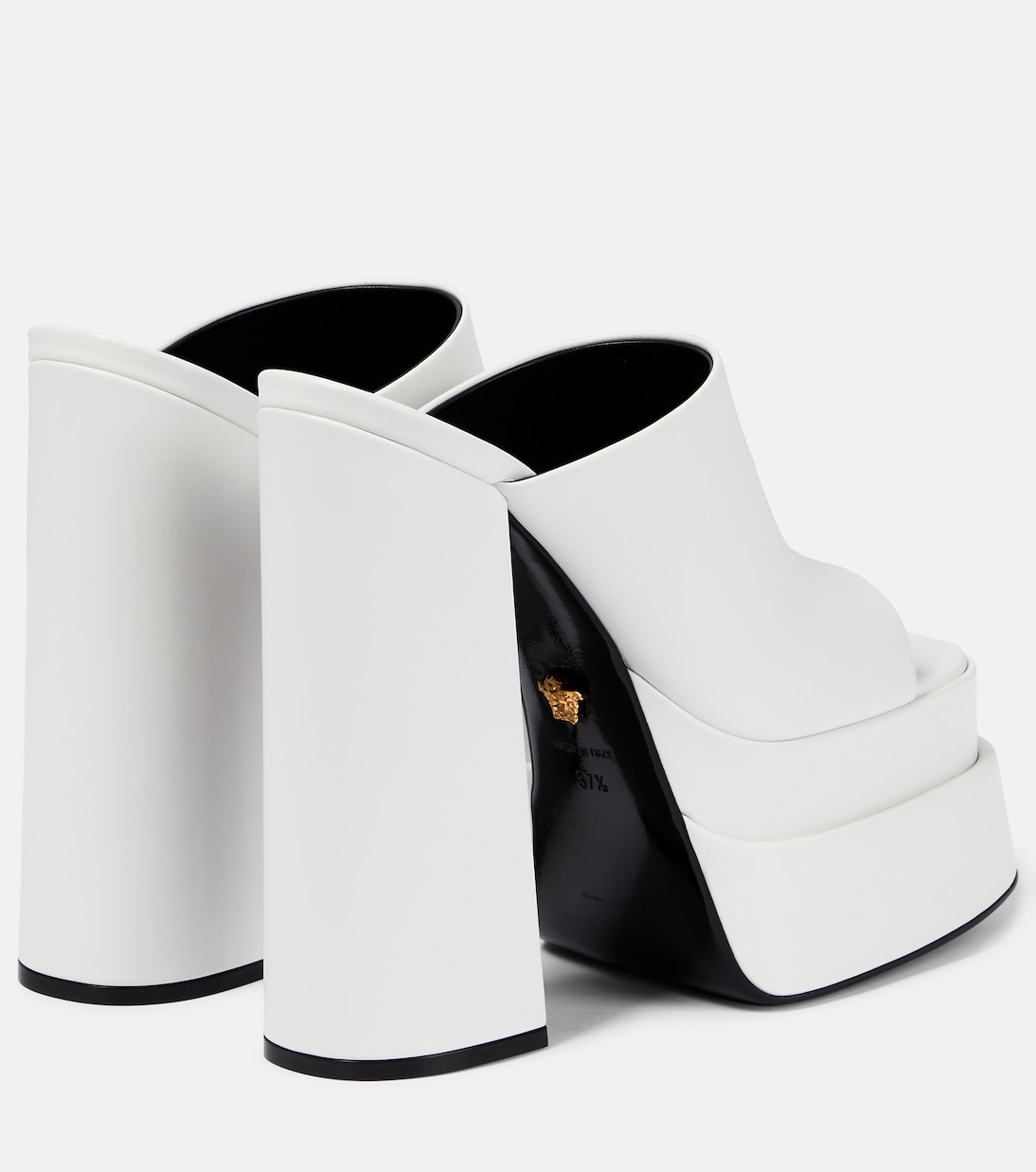 Mules à plateau en cuir | Versace
