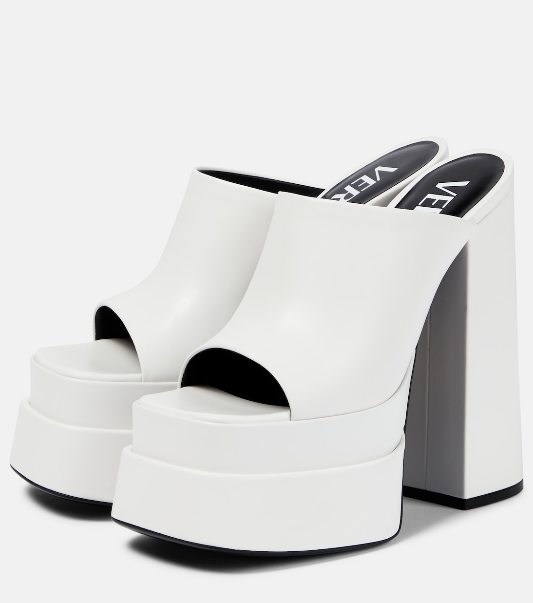 Mules à plateau en cuir | Versace