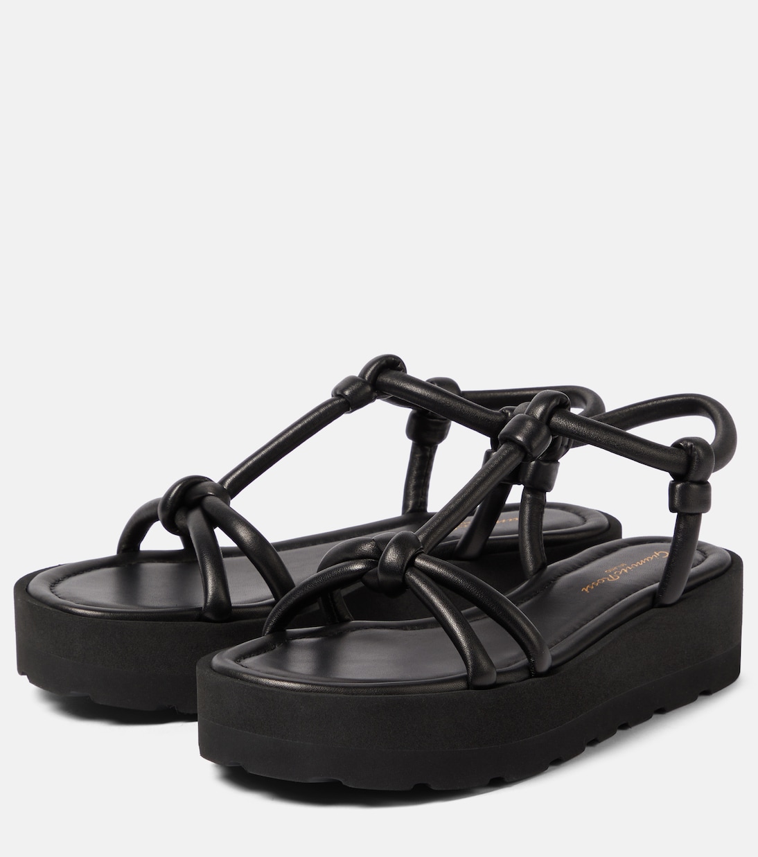 Knotted leather platform sandals | Gianvito Rossi
