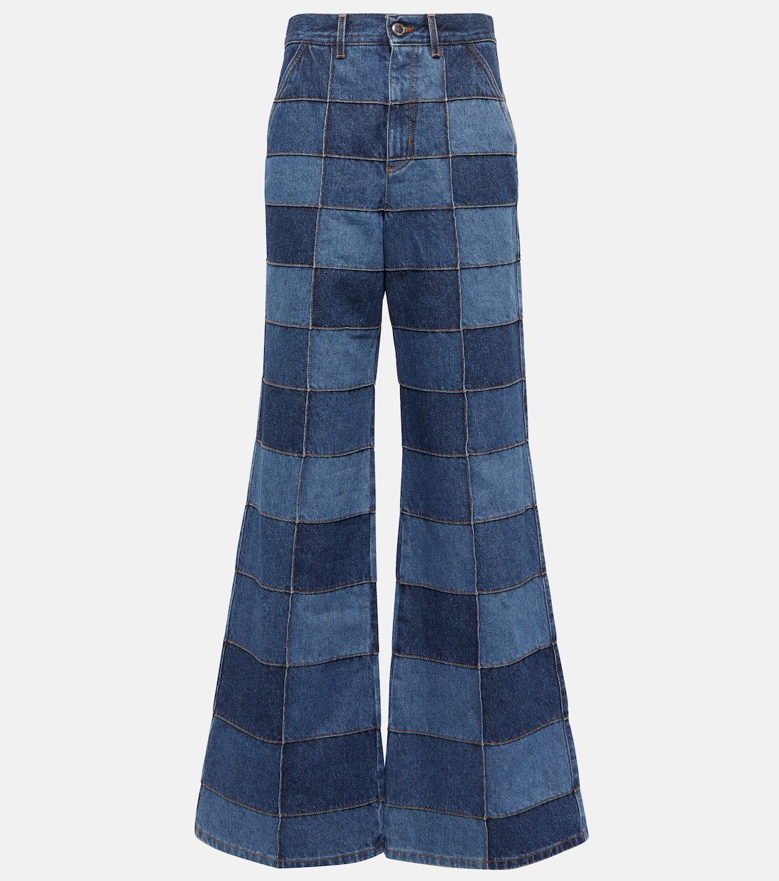 Patchwork high-rise flared jeans | Chloé