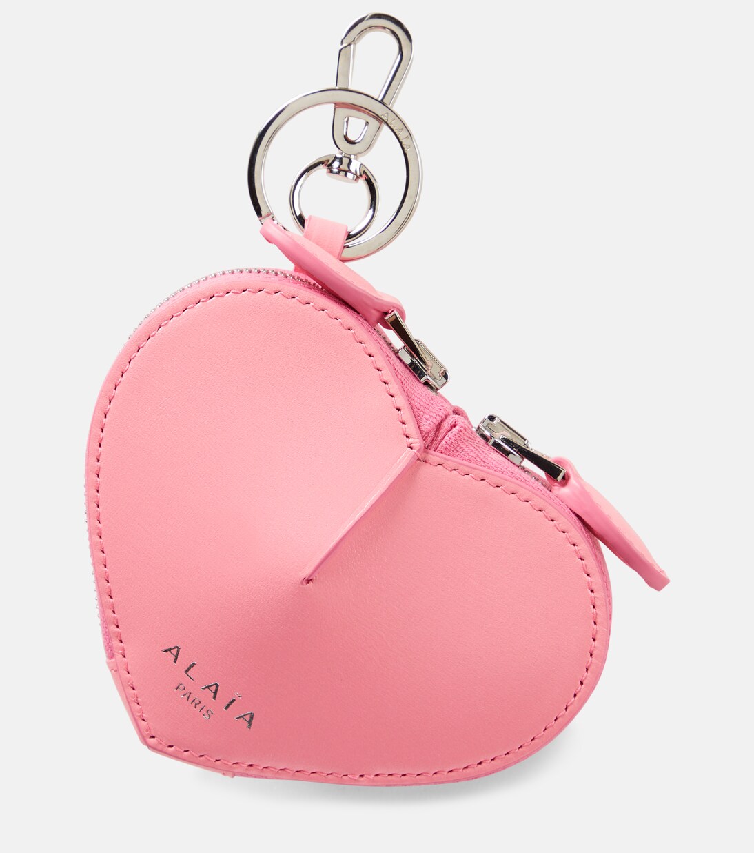Le C ur Mini leather coin purse in pink Alaia Mytheresa