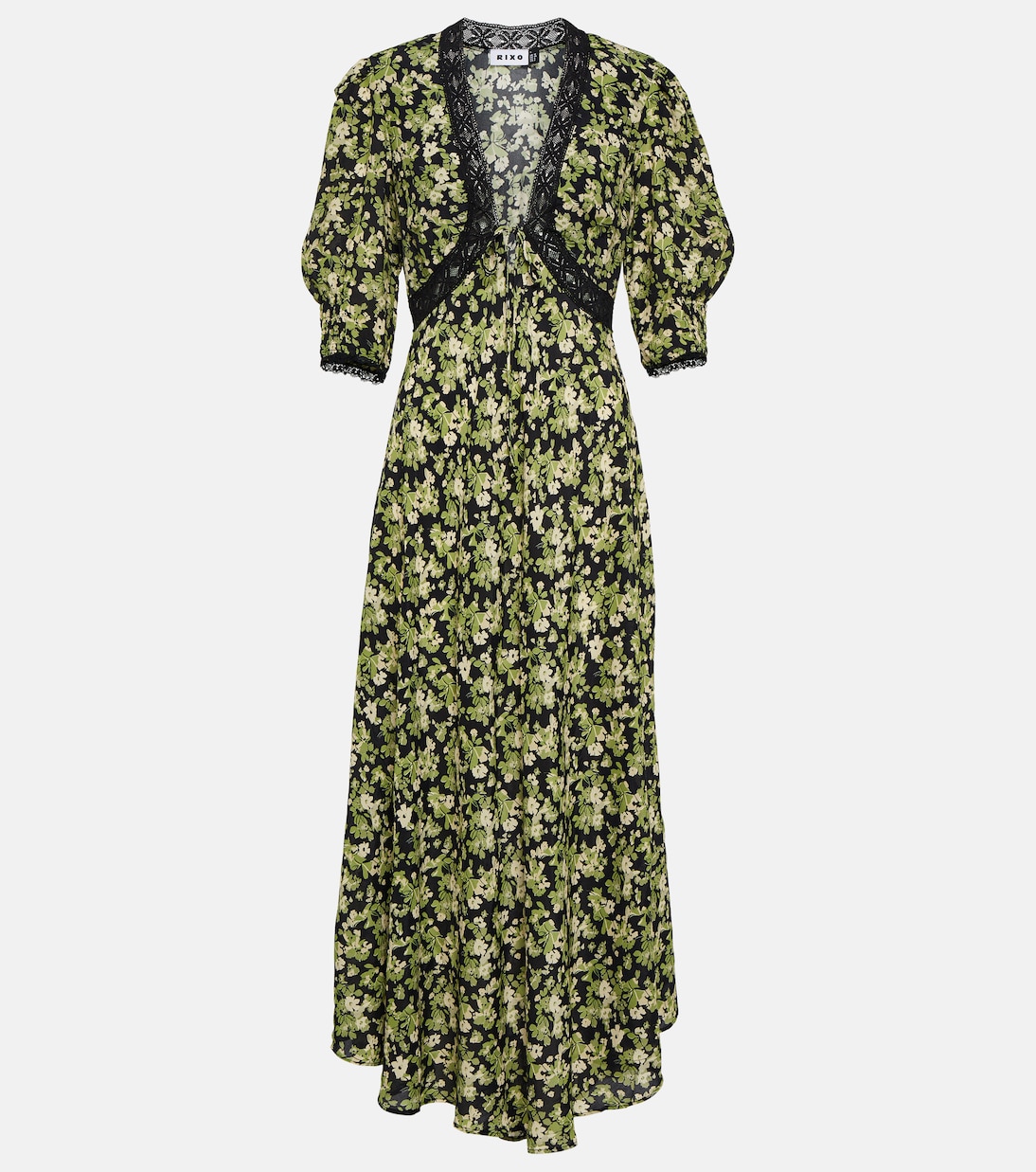 Vestido midi Amina con encaje | Rixo