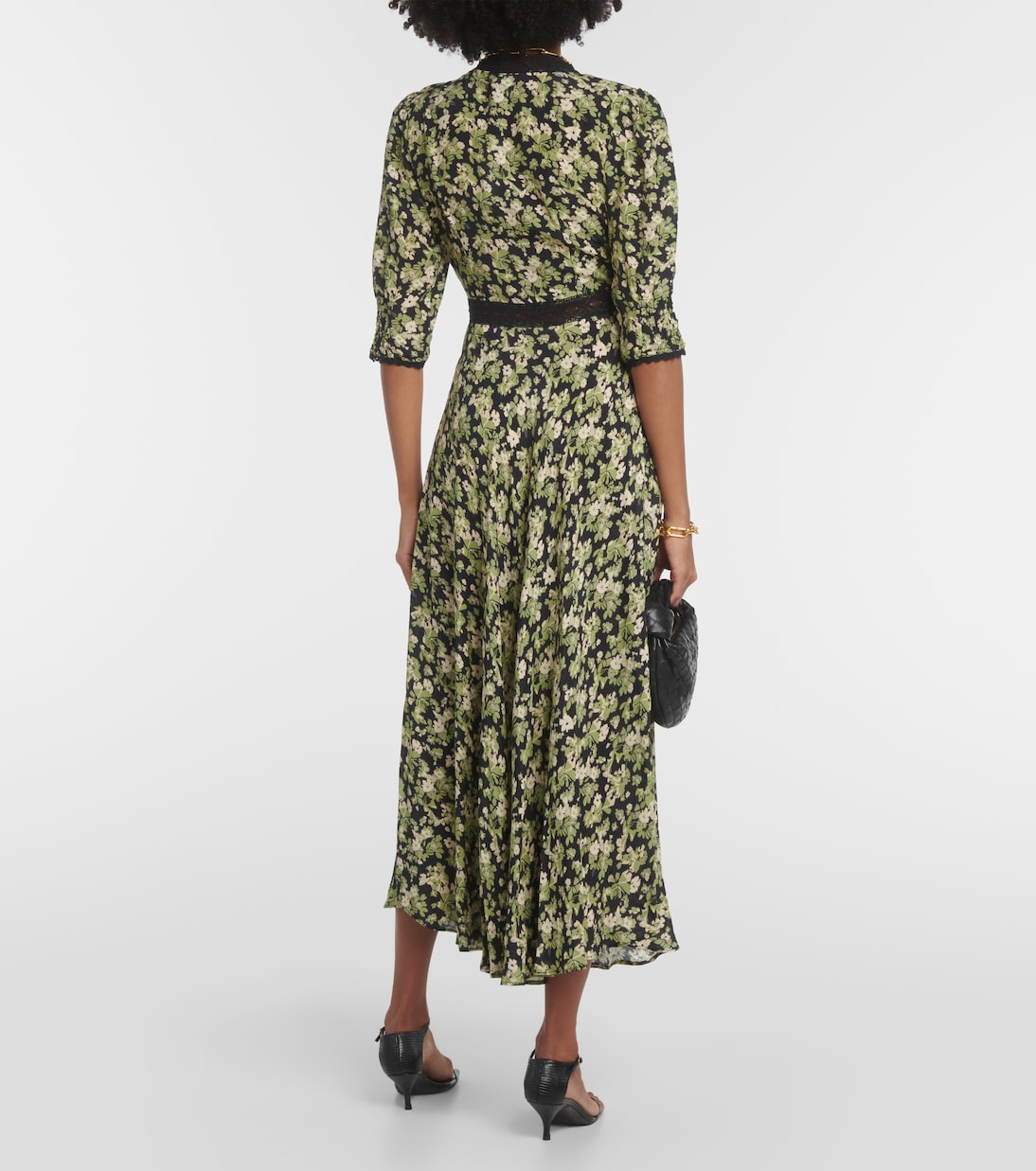 Vestido midi Amina con encaje | Rixo