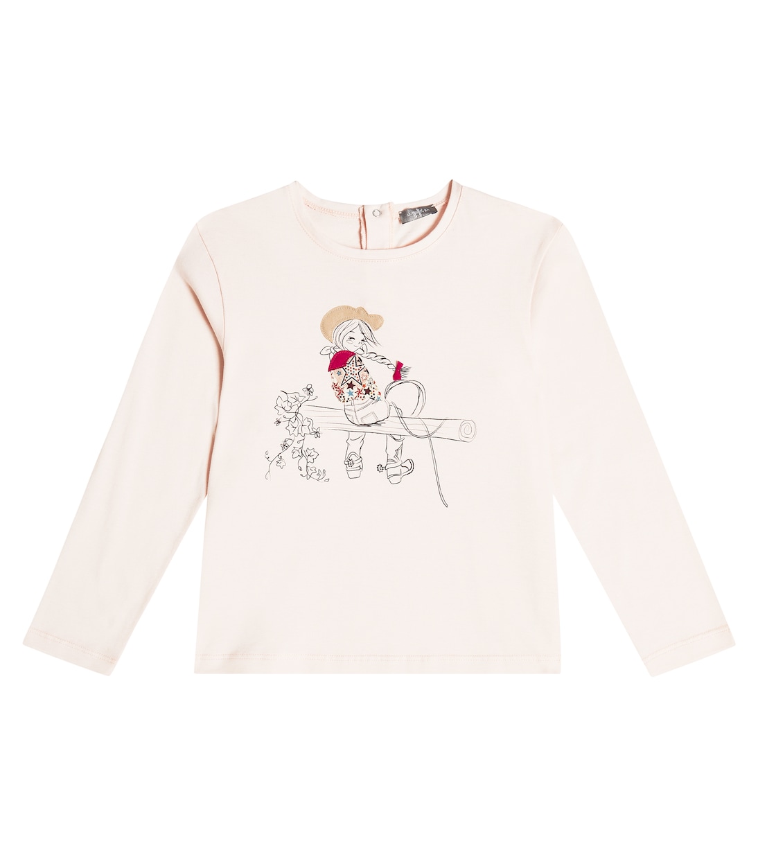 T-shirt in jersey di cotone con ricamo | Il Gufo