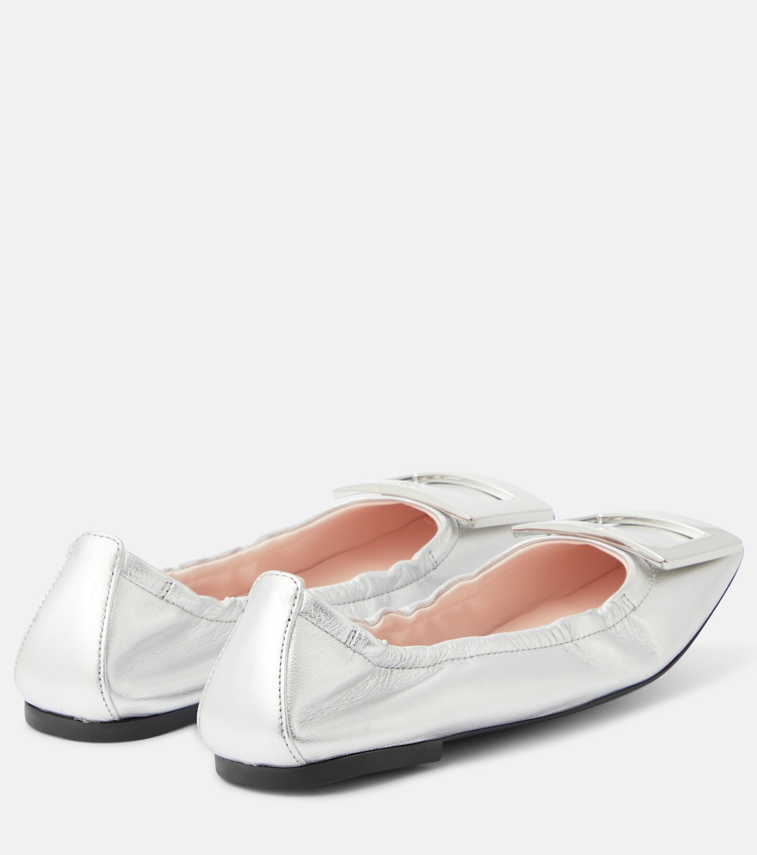 Ballerinas Viv' Pockette aus Metallic-Leder | Roger Vivier