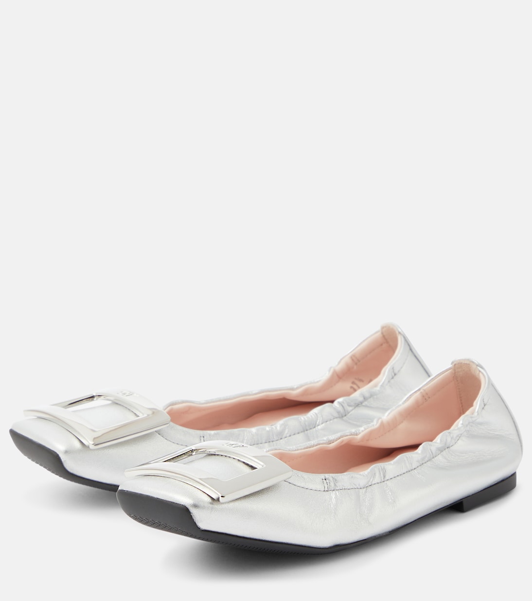 Ballerinas Viv' Pockette aus Metallic-Leder | Roger Vivier