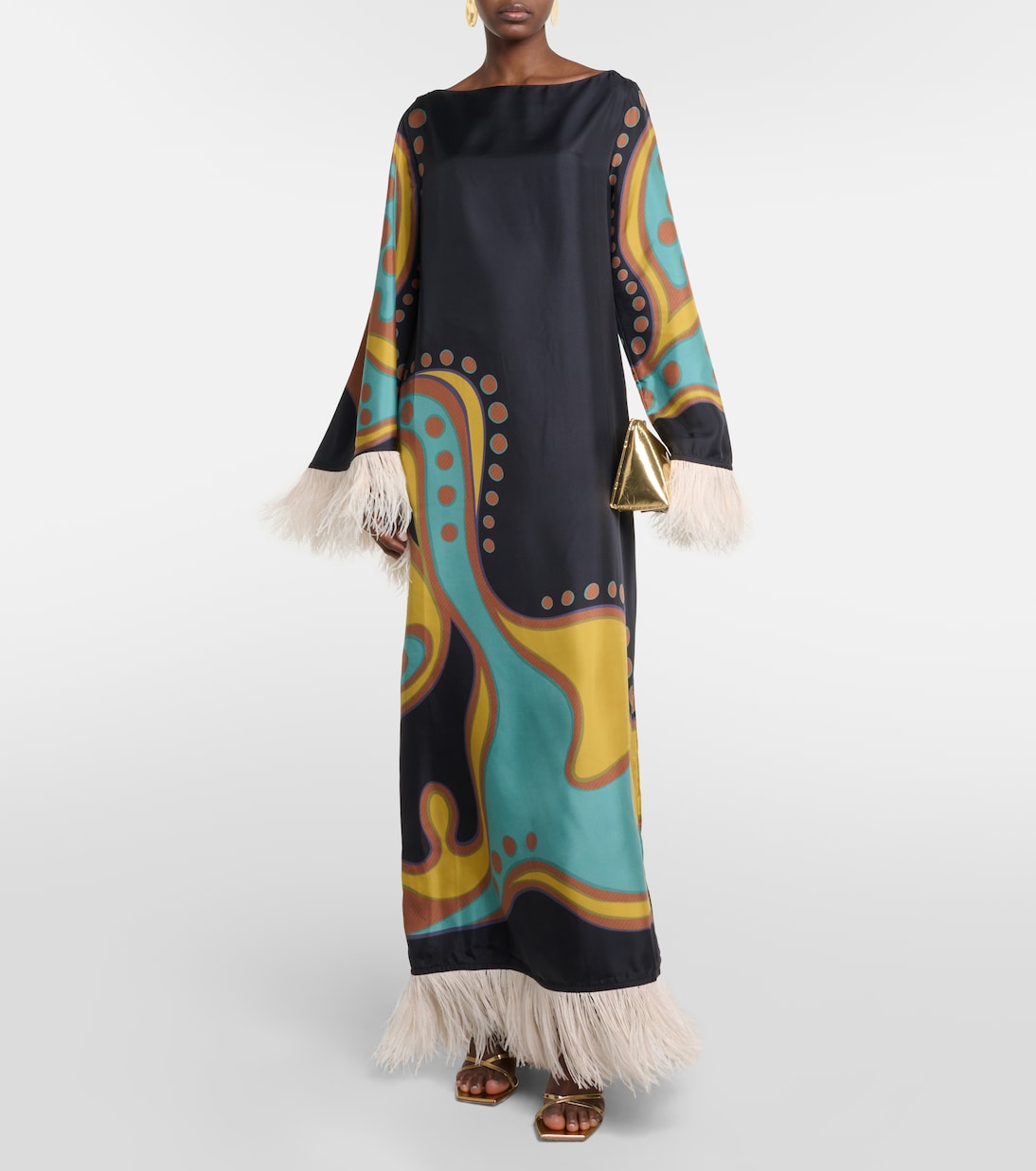 Robe Opera aus Twill mit Federn | La DoubleJ