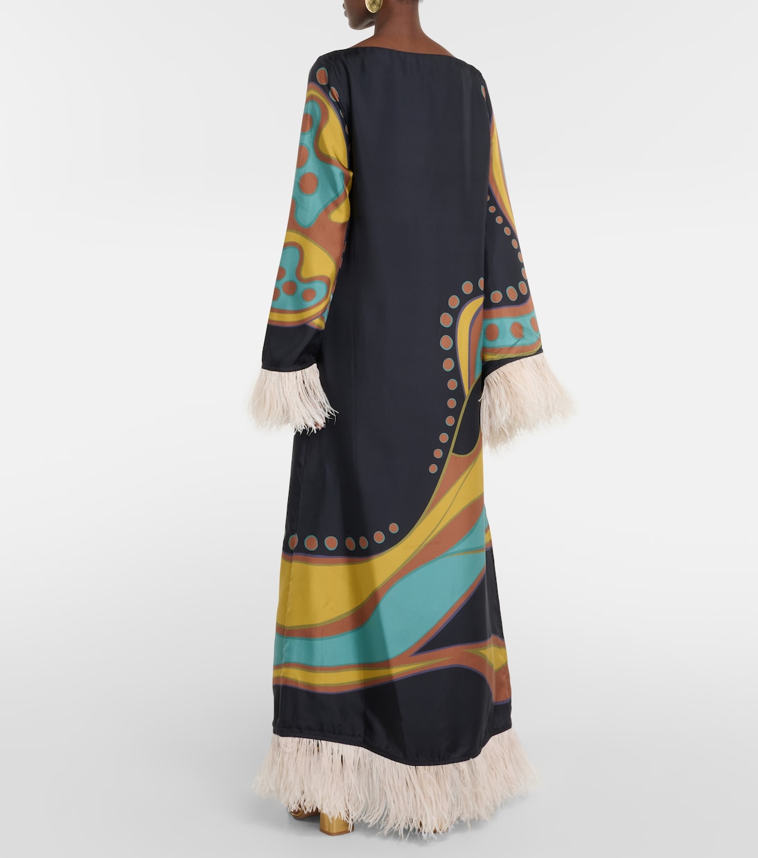 Robe Opera aus Twill mit Federn | La DoubleJ