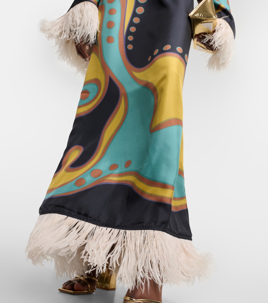 Robe Opera aus Twill mit Federn | La DoubleJ