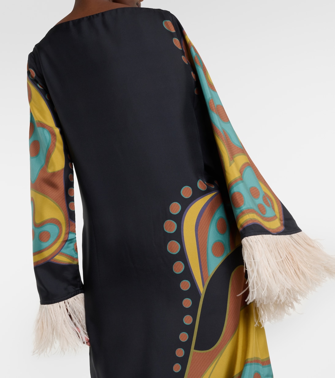 Robe Opera aus Twill mit Federn | La DoubleJ