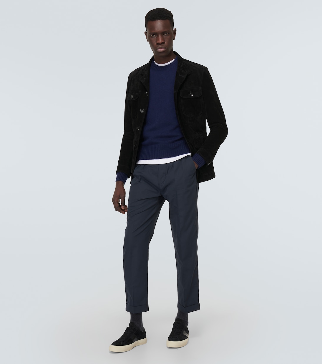 Pantalones rectos de algodón y seda | Tom Ford