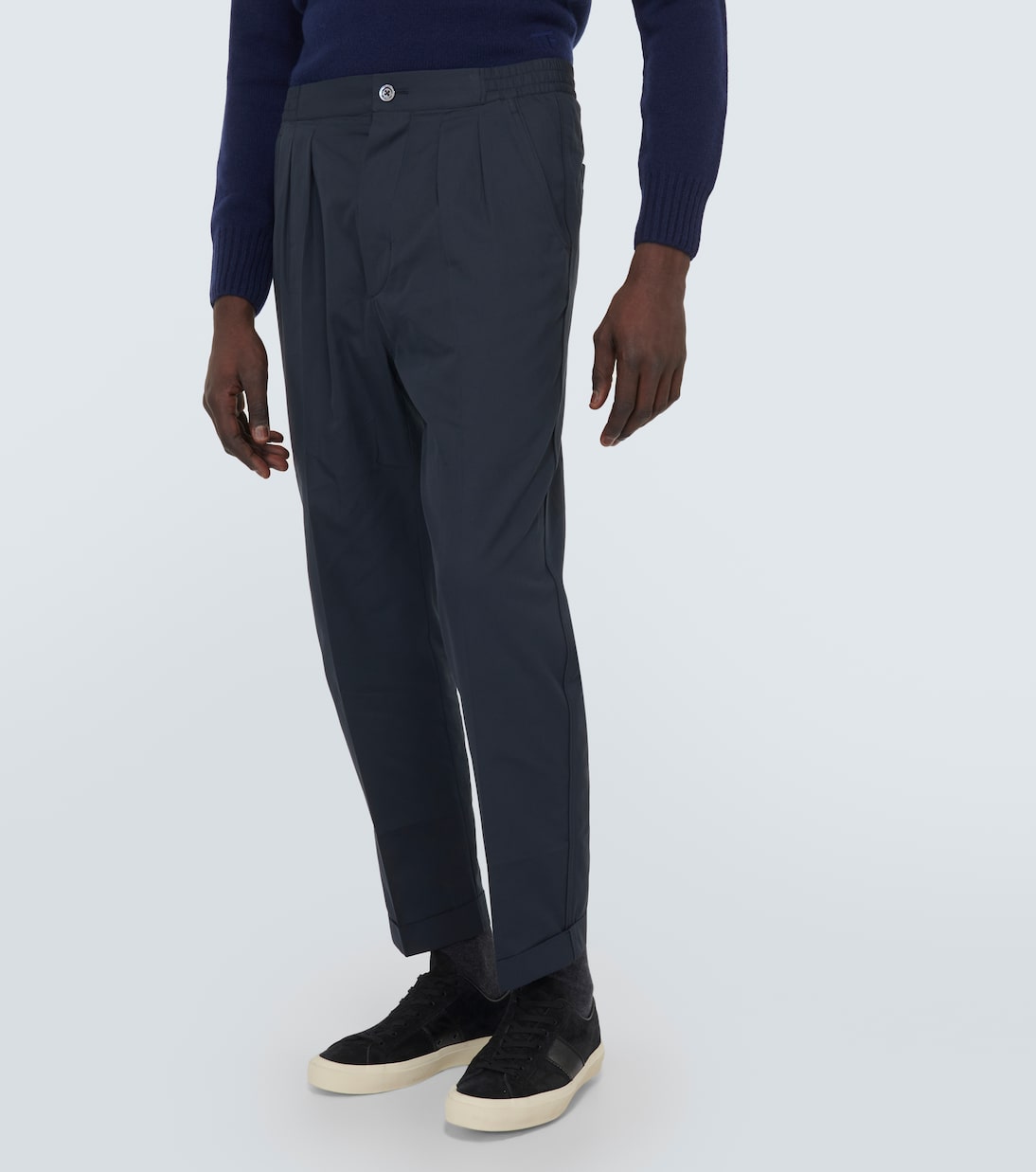 Pantalones rectos de algodón y seda | Tom Ford