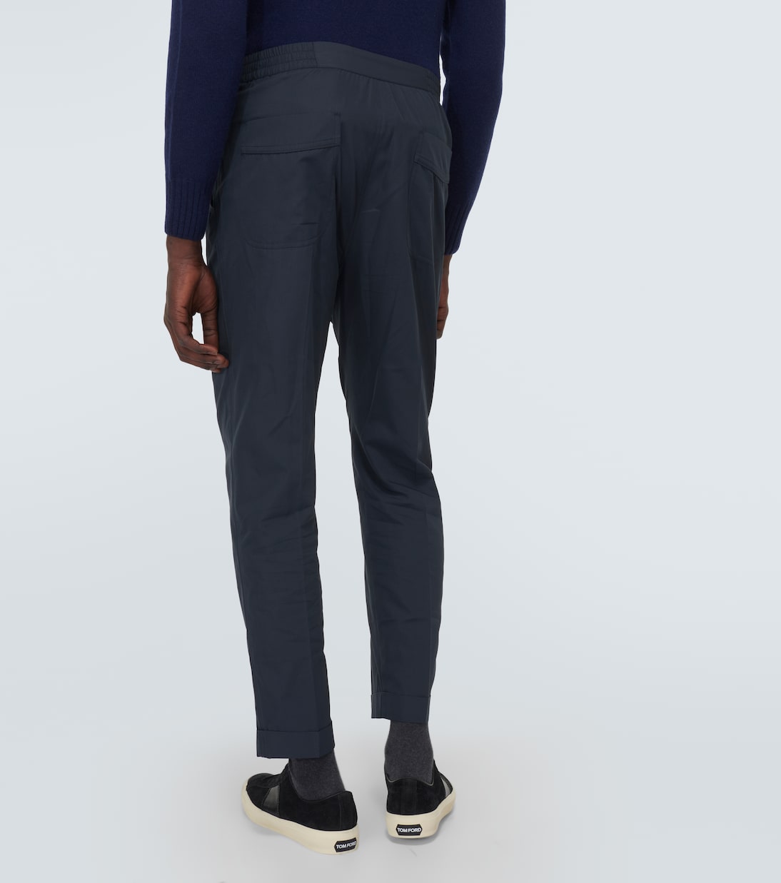 Pantalones rectos de algodón y seda | Tom Ford